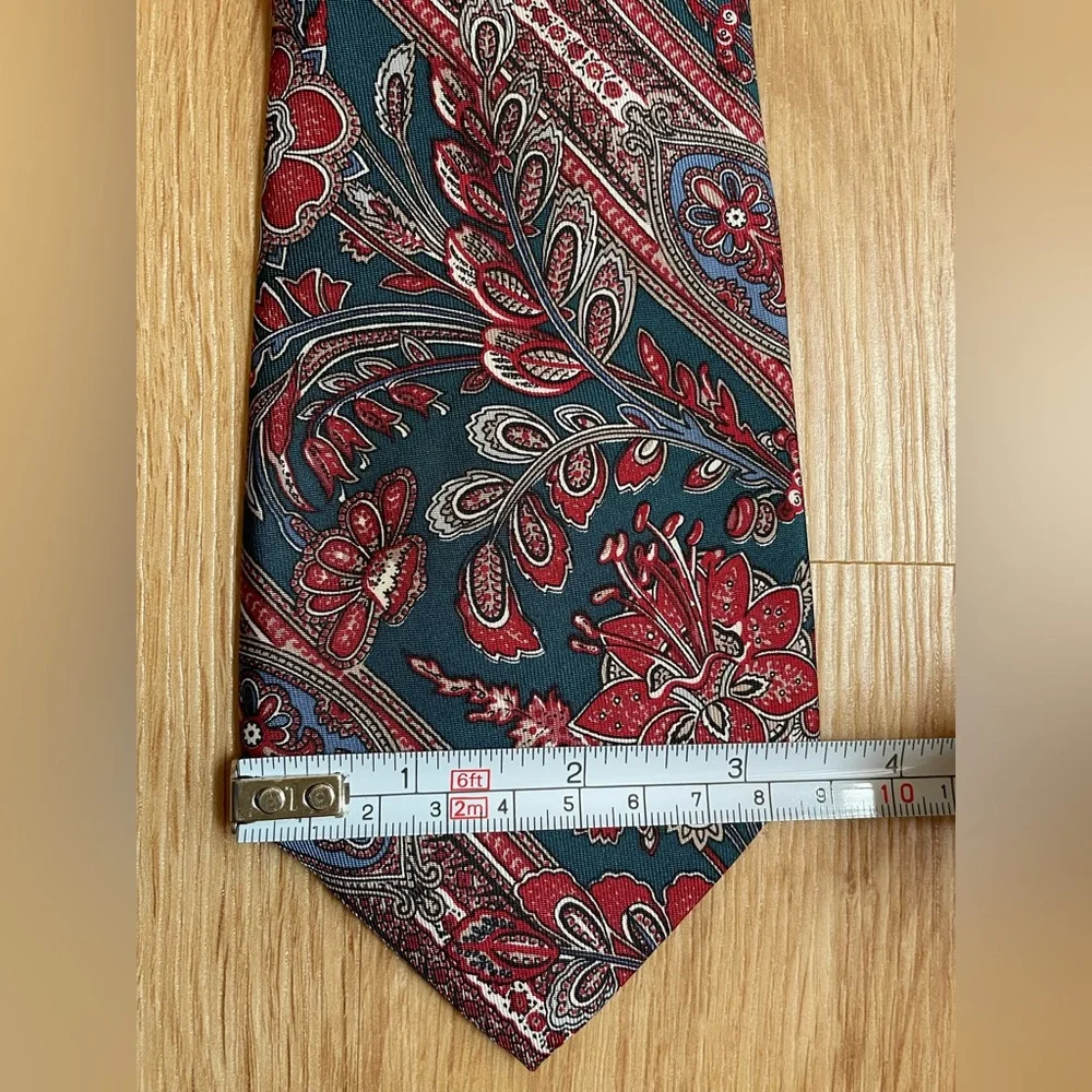 Christian Dior vintage silk men’s tie stripes floral blue red